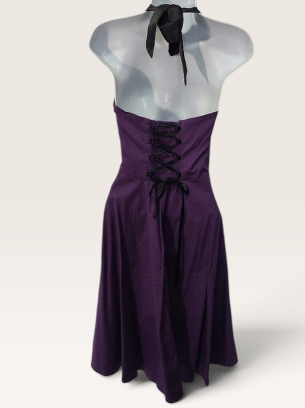 Dressystar Purple Halter Corset-Back Retro Dress, Purple/Black, XS, NWT - Picture 5 of 8